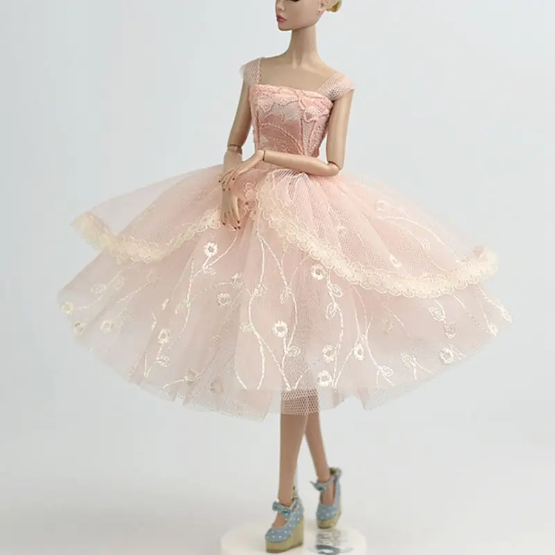 Модные аксессуары для кукол Blyth, белое Милое Свадебное платье для Kurhn Blyth Barbi, платье для кукол 1/6 - Цвет: pink