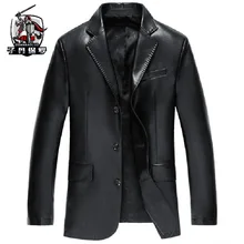 Новые Брендовые мужские повседневные кожаные пальто мужские кожаные куртки Высококачественная верхняя одежда из искусственной кожи мужской костюм куртка с отложным воротником