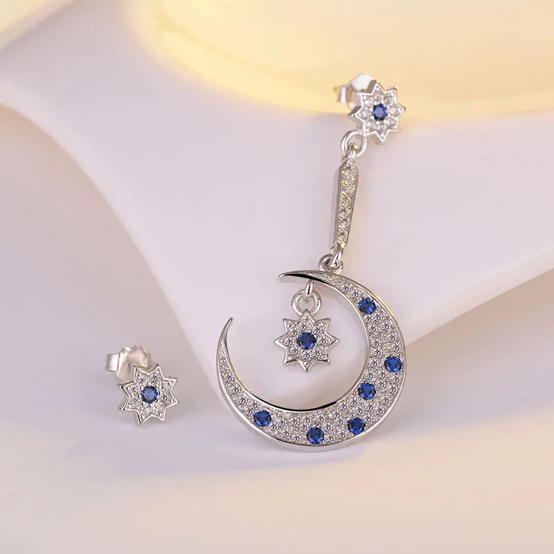 Plata de Ley 925 de moda y diseño de Luna brillante Zircon Stud pendientes para las mujeres venta al por mayor de la joyería regalo de Navidad gran oferta|fashion stud earrings|stud earringsstud earrings wholesale - AliExpress