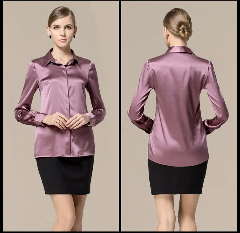 Шелковая Цветочная цветная Темпераментная Женская рубашка с длинным рукавом большого размера Весенняя шелковая рубашка с лацканами 3 цвета шампанского новая модель
