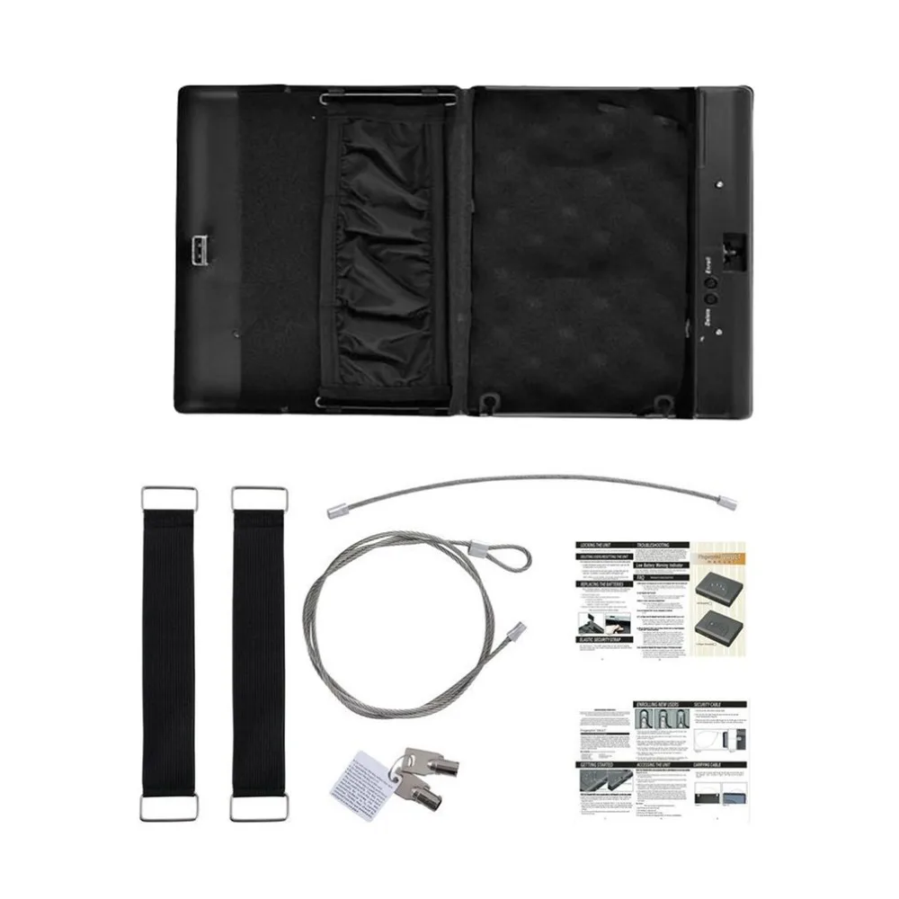 

Portable Security Box Scratch-type Fingerprint & Key Lock 2-in-1 Safety Box Gun Valuables Jewelry Storage Case OS550SDT Cheaper