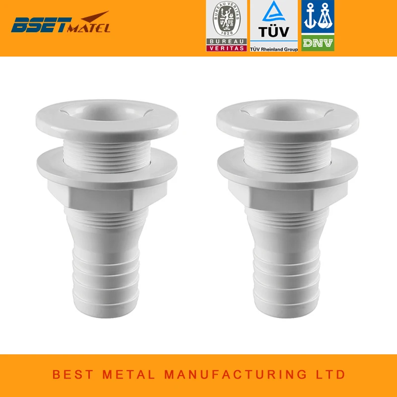 2X Nylon Plastic Thru Hull Bilge Fitting For Bilge Pump Aerator Hose of