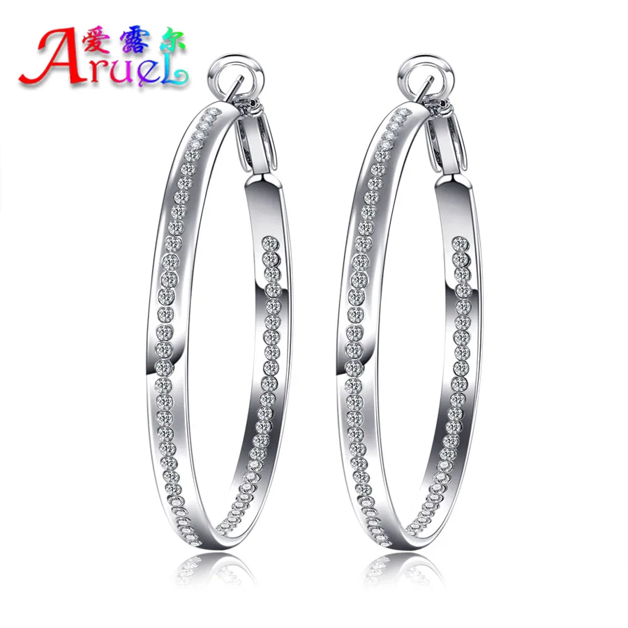 

dubai fashion big Hoop earring for women girls bridal wedding party Christmas gift austrian crystal jewelry rhinestone earrings