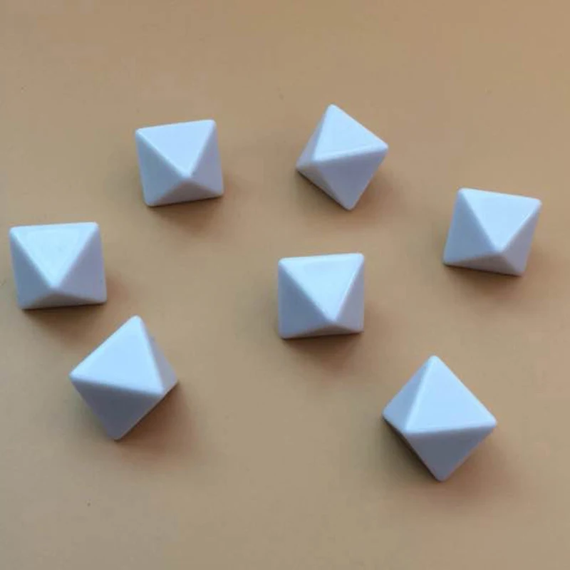 

10 Pcs 8 Sided Dice Blank Dice White Acrylic Cube Written By Pen Board Game, DIY, Fun and Teaching Party Family Games Kids Toys