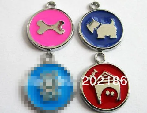 

50pcs 24*20mm mix style & color Dog Tag Hang Charms Fit Pet Collar HC319