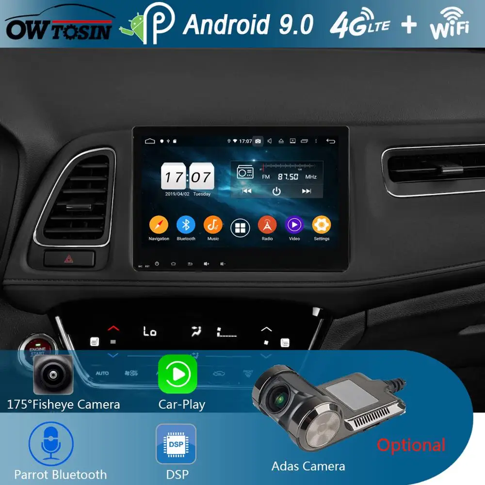10," ips 8 Core 4G+ 64G Android 9,0 автомобильный dvd-плеер для Honda Vezel HR-V HRV XR-V gps Радио Parrot BT