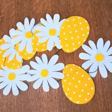 Пользовательские яйца и Дейзи Счастливой Пасхи Чувствовал гирлянды Baby Shower овсянки на день рождения Детские Декор крещение баннеры