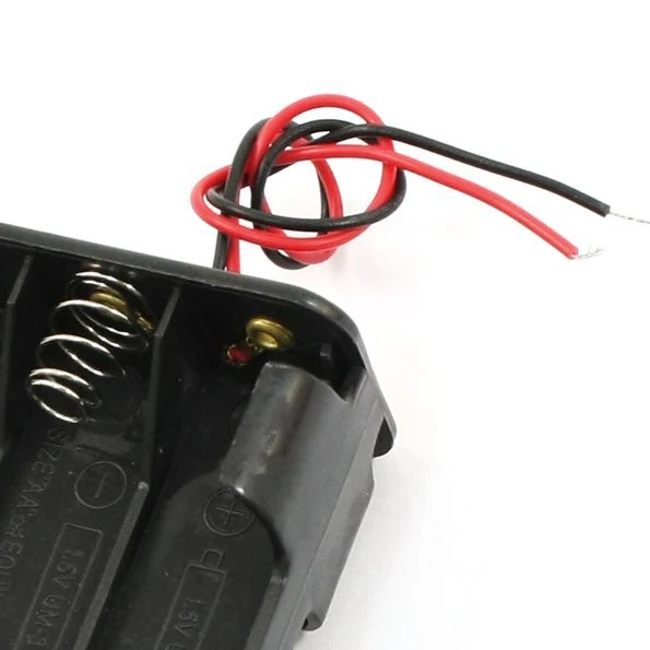 15cm Leads Dual Layers Black Plastic 6 x 1.5V AA Battery Case Holder #8 15cm Leads Dual Layers Black Plastic 6 x 1.5V AA Battery Case Holder #8