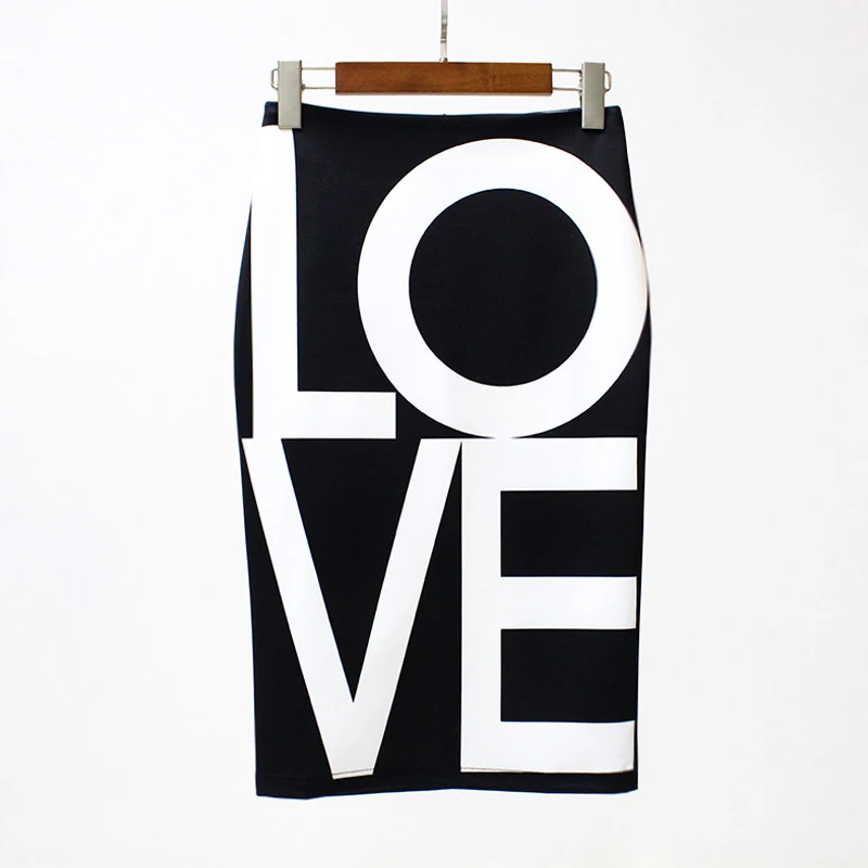 

2019 New Women's Pencil Skirt Geometric Floral Print High Waist Summer Skirt Harajuku Split Slim Elegant OL Bodycon Midi Skirt
