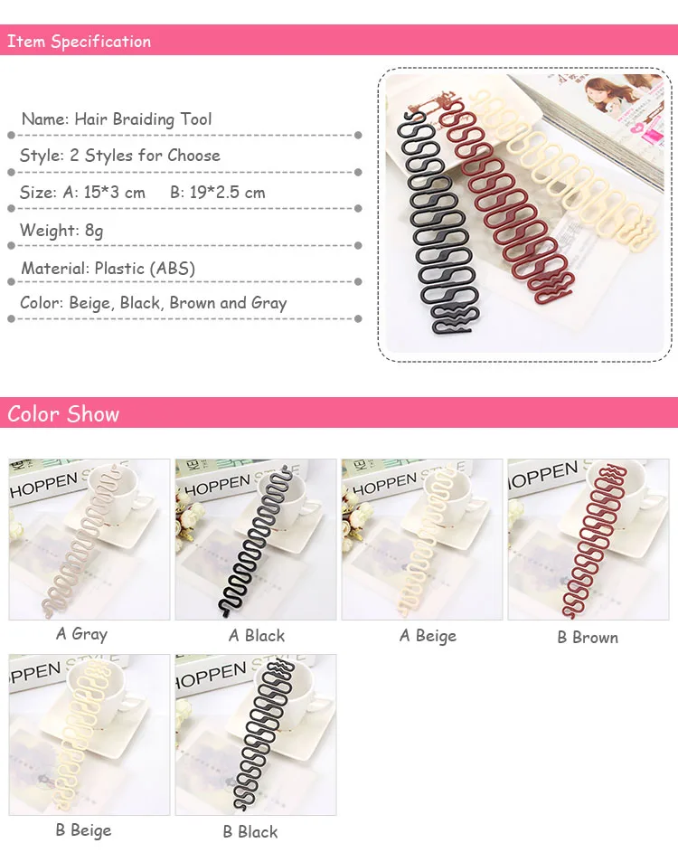 Women Lady French Hair Braiding Tool Braider Roller Hook With Magic Hair Twist Styling Bun Maker Hair Band Accessories (13)
