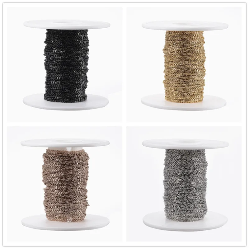 1.1x0.3mm 304 Stainless Steel Cable Chains for Jewelry Making Findings DIY Supplies with Spool about 10m/roll F60 | Украшения и
