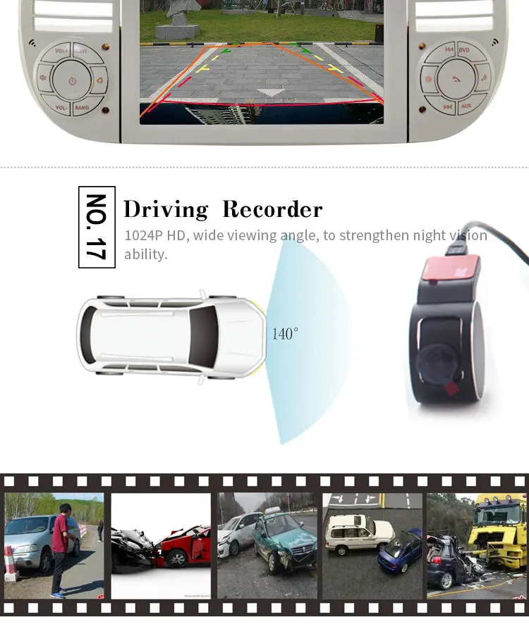 Sale JDASTON 1 Din Android 8.0 Car Radio For Fiat 500 Abarth 2007 2008 2009-2015 Multimedia GPS Navigation Canbus Autoaudio Stereo 9