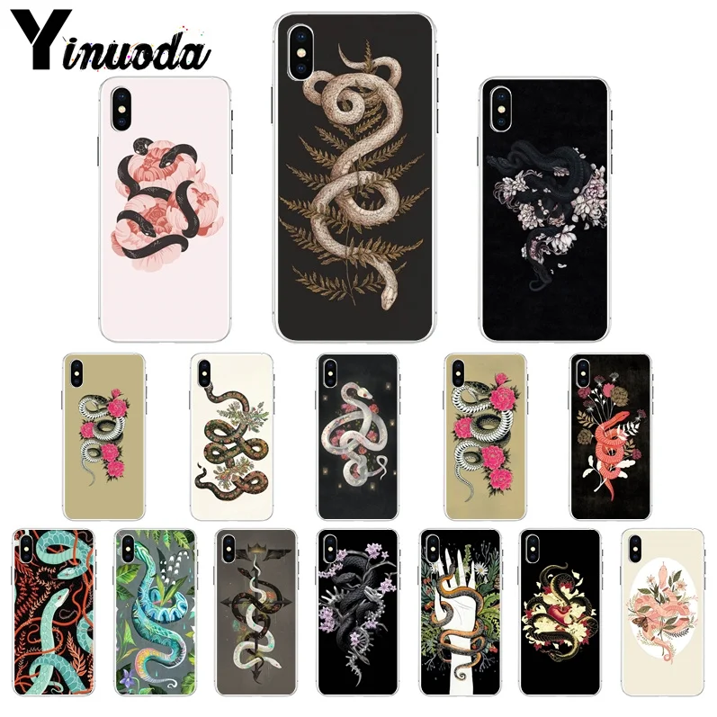 

Yinuoda Animal The Snake and Fern Colorful Cute Phone Accessories Case for iPhone 6S 6plus X Xs MAX 7 7plus 8 8Plus 5 5S XR