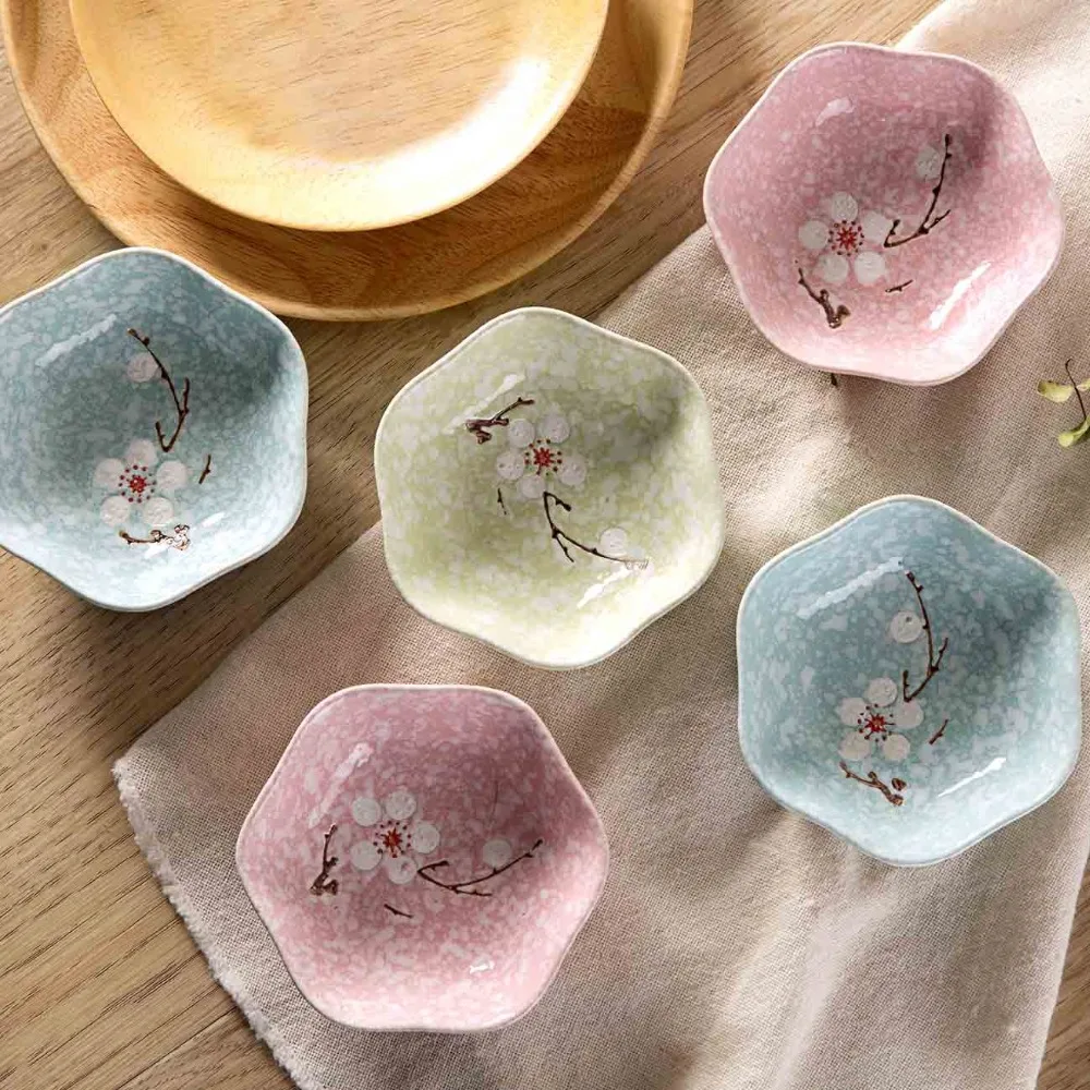 

Snowflake Ceramics Small Plate Japanese-style Tableware Vinegar Dish Household Soy Sauce Dish Snack Tray