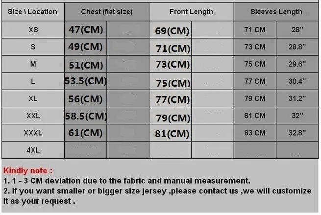 Santa Cruz Size Chart Clothing