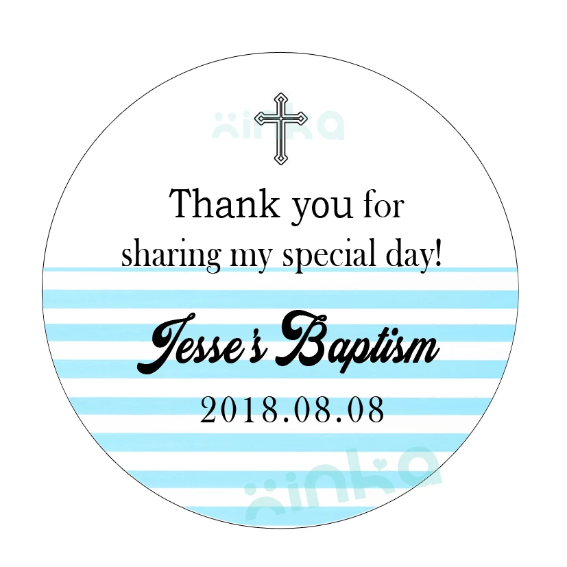 

Baptism labels, Blue Stripes Stickers, Custom Christening or Baptism Labels - Baby Boy - Confirmation Labels - First Communion