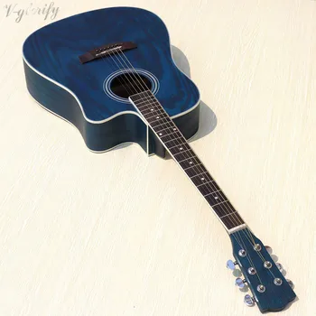 

blue color dreadnought electric acoustic guitar 41inch