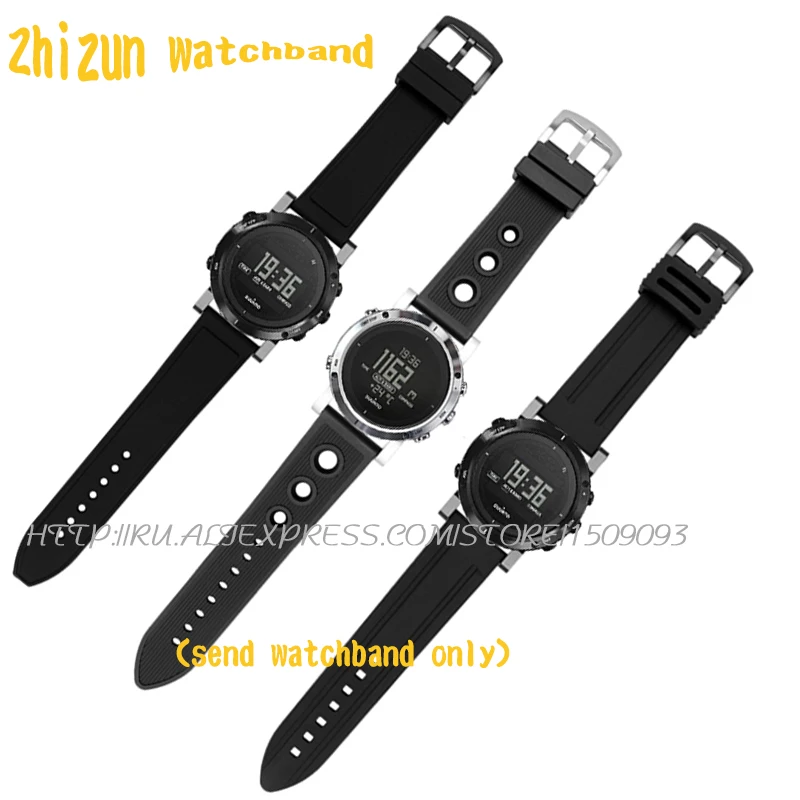 24mm full black suunto watch strap rubber suunto song Billiton core CORE series waterproof rubber watchband movement 24mm full black suunto watch strap rubber suunto song Billiton core CORE series waterproof rubber watchband movement