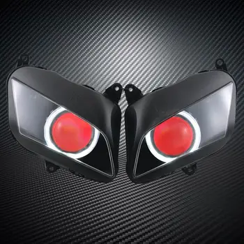 

Custom Modified HID Projector Assembled Headlight White Angel Eyes Red Demon Eyes Fit For Honda CBR600RR CBR600 RR 2007-2012