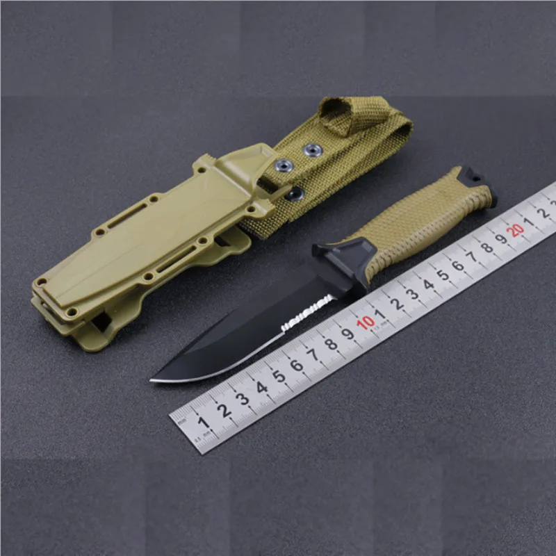 

Newest 12C27 Steel Blade G1500 Survival Knife Rubber Handle Tactical Fixed Knife Outdoor Straight Knives Hunting Multi Tools