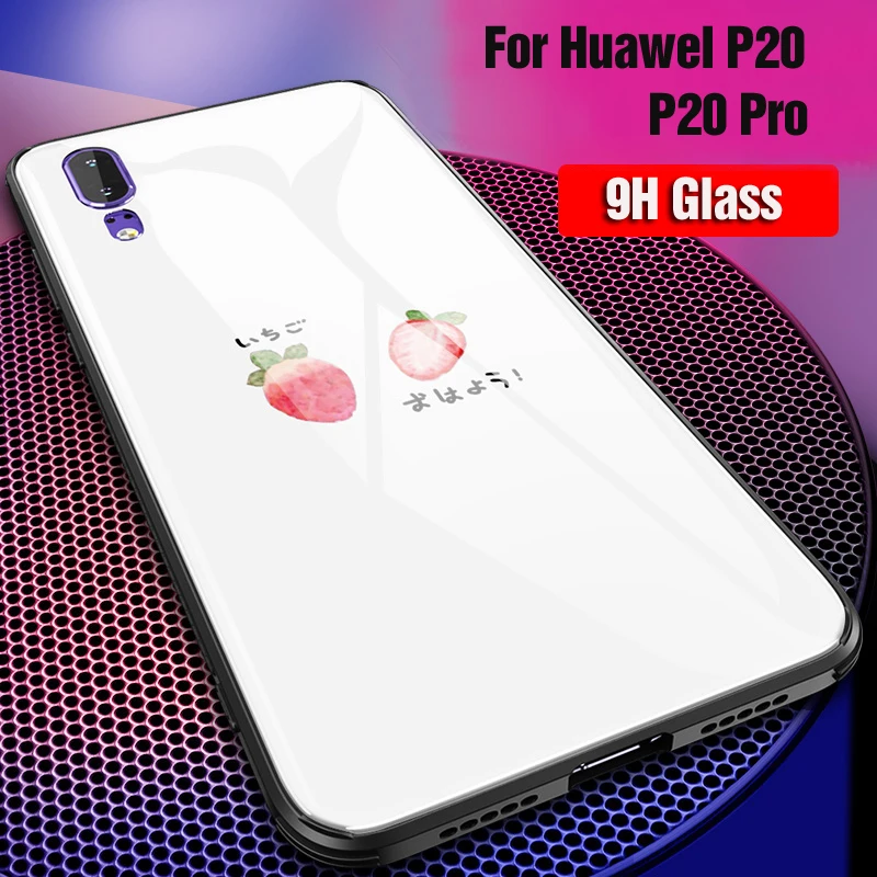 P20 Pro летние фрукты Клубника Арбуз Pattern Стекло Телефон чехол для huawei закаленное