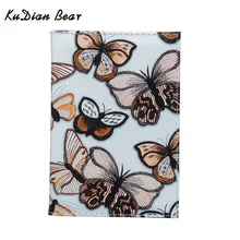 KUDIAN BEAR, Женская Обложка для паспорта, кошелек с принтом бабочки, водонепроницаемый держатель для карт, кожаный, для путешествий, Обложка для паспорта, BIY048, PM49