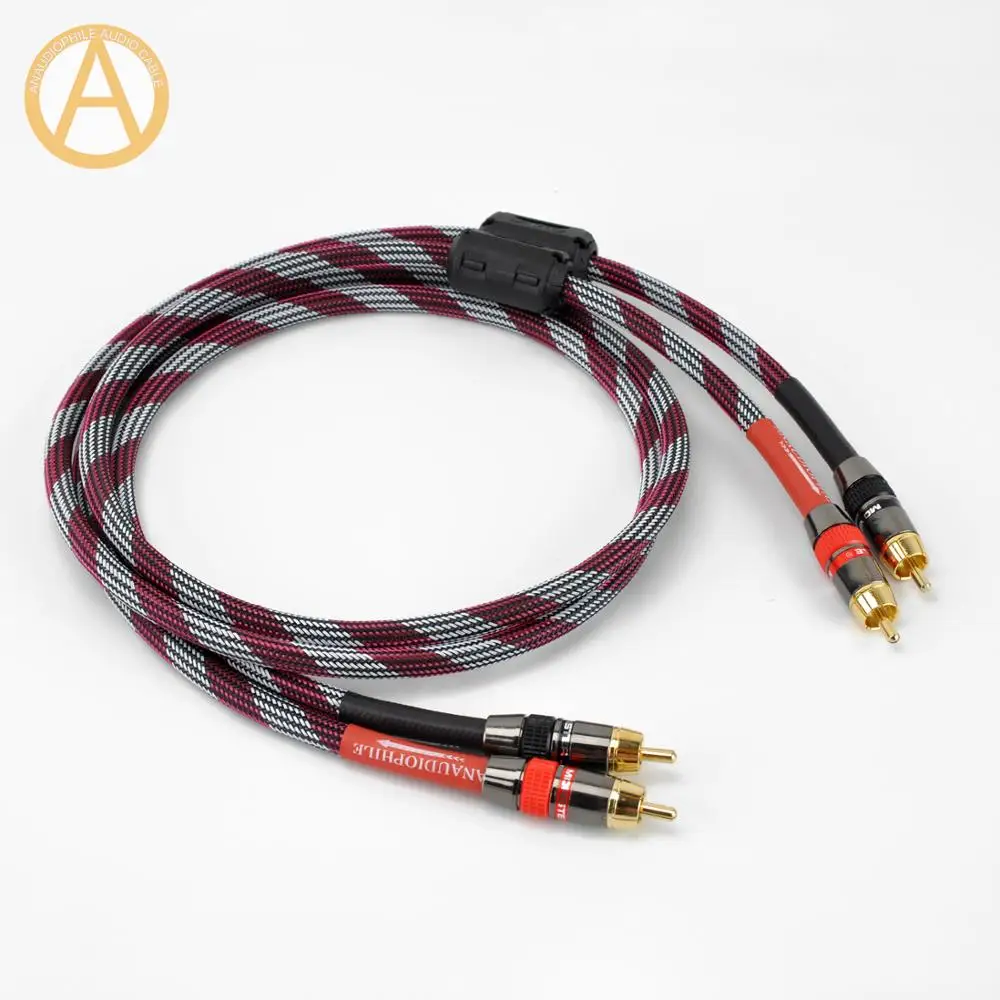 RCA кабель Hi Fi 4N ферритовый бусина 2RCA штекер аудиокабель усилитель PREAMP 0 5 м 75 1 2 3