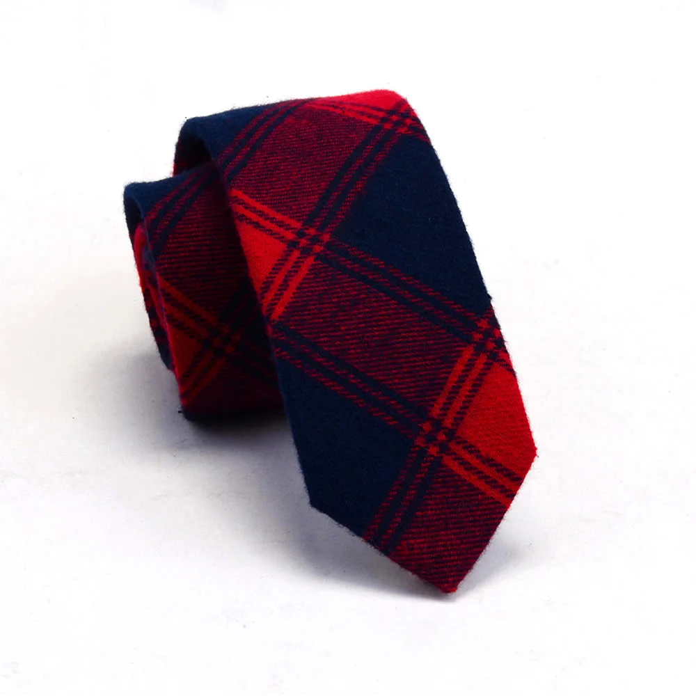 GUSLESON качественный хлопковый Тонкий Галстук Модные 6 см шерстяные кашемировые галстуки для мужчин свадебные галстуки узкие клетчатые вечерние галстуки Gravatas - Цвет: 01