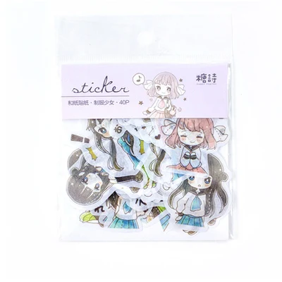 aliexpresscom buy 40 pcsbag cute cartoon anime girl paper sticker