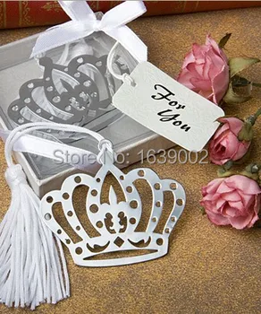 

Wholesale 20pcs Just listed Novel Crown Design Metal Bookmark Wedding Favors Gifts For Guests
