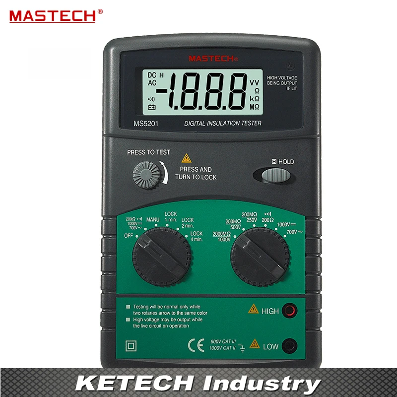 

Digital Megger Insulation Resistance Tester MASTECH MS5201