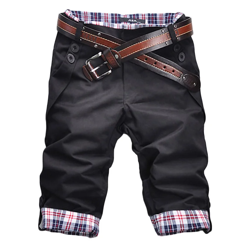 

Summer Mens Shorts Knee Casual Shorts Plaid Pockets Short Pants Checks Trousers Male ropa de hombre juventus 50DK003