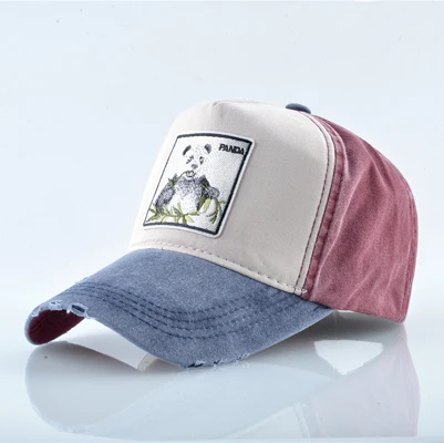 Czapka z daszkiem unisex mężczyźni kobiety moda zwierzęta haftowana czapka typu snapback wiosna lato bawełna sprany dżins Hip Hop Bone_voghion.com