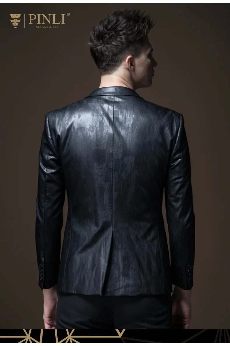 2019 Мужской Блейзер настоящий Мужской Блейзер Pinli Pin ли новый осень Для мужчин костюм, кожи западной Стиль чистый цветной костюм пальто B183306484