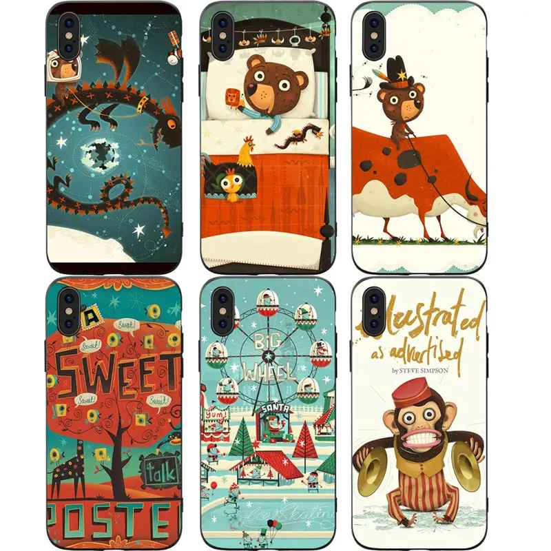 

Cute Bear Monkey Phone Cases Cover for iphone X XR XS MAX 6 6s 7 8 Plus TPU Cover Coque For iphone 7 8Plus iphone 5SE Cases