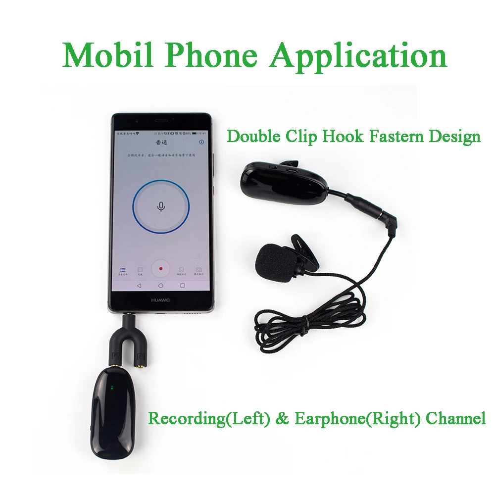 Профессиональный смартфон Mic Mini Mobile UHF Беспроводные микрофоны ЗАЖИМ КРЮЧОК