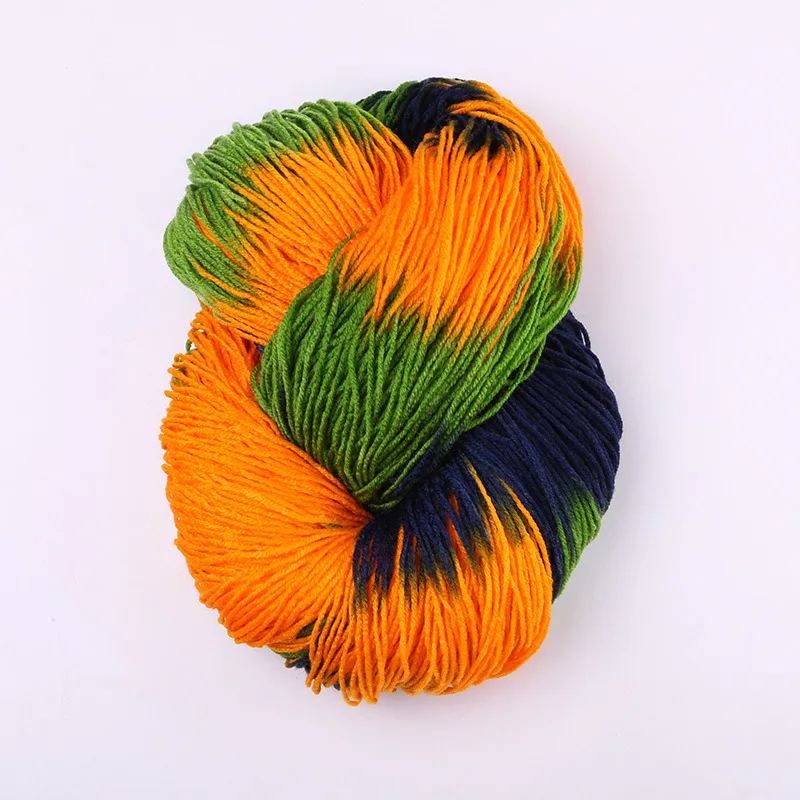 Цветная пряжа из экологически окрашенной чесаной пряжи, не скатывается, яркая пряжа из смешанного полиэстера для вязания свитера - Цвет: A-7-2PCS