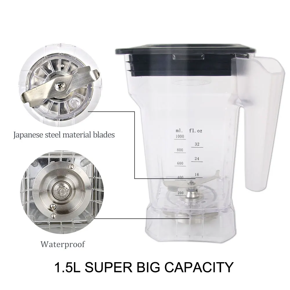 ITOP Commercial 1.5L Blender Heavy Duty Smoothies Blender Ice Maker Machine Juicer Food Mixer Food Processors 110V/220V
