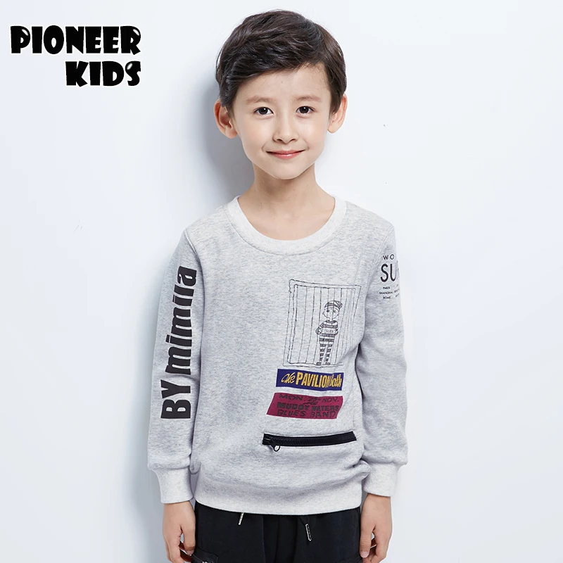 Pioneer Kids/Новинка детская одежда Одежда для мальчиков толстовки модная зимняя