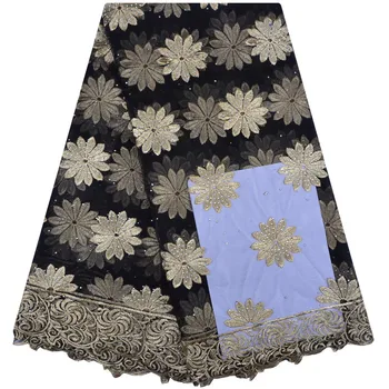 

Latest African Lace Fabric 2018 High Quality Lace Applique Lace Fabric With Stones African Dresses For Women 1252
