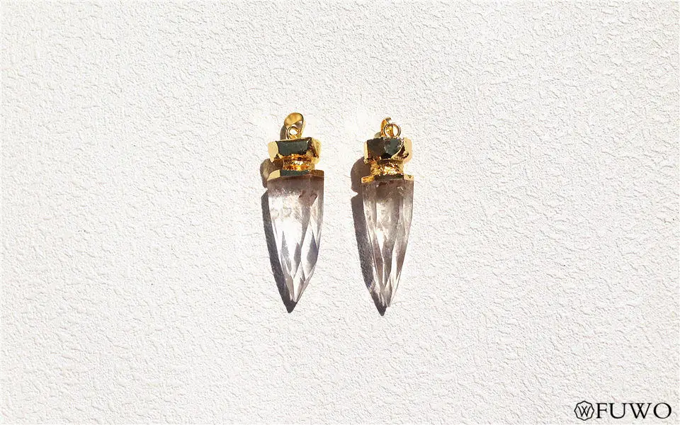 natural crystal spike pendant 7