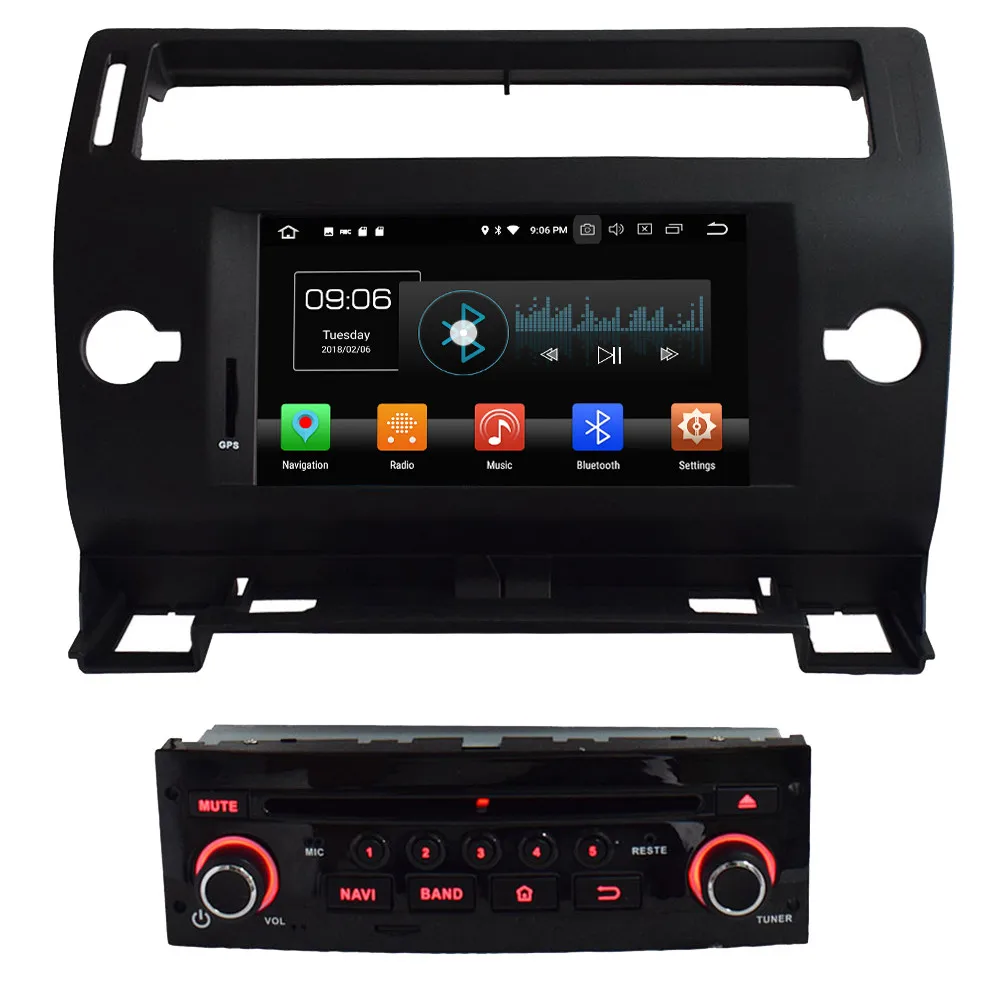 Cheap KLYDE 7" 4GB RAM 32GB ROM Octa Core PX5 Android 8.0 7.1 BT Car DVD Multimedia Player GPS For Citroen C4 Quatre Triumph 2004-2012 0