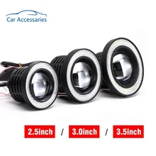 2 шт. белый красный голубой лед 2,5/3/3,5 дюйма монолитный блок Ангельские глазки туман светильник s Led автомобилей головной светильник Лампа ДРЛ универсальные дневные ходовые огни светильник