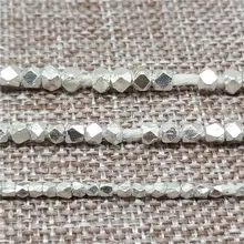 Карен Хилл племя Серебряный граненый шестигранник Бусины 1,5 мм 2,5 мм 3 мм 4 мм 6 мм для браслета ожерелье