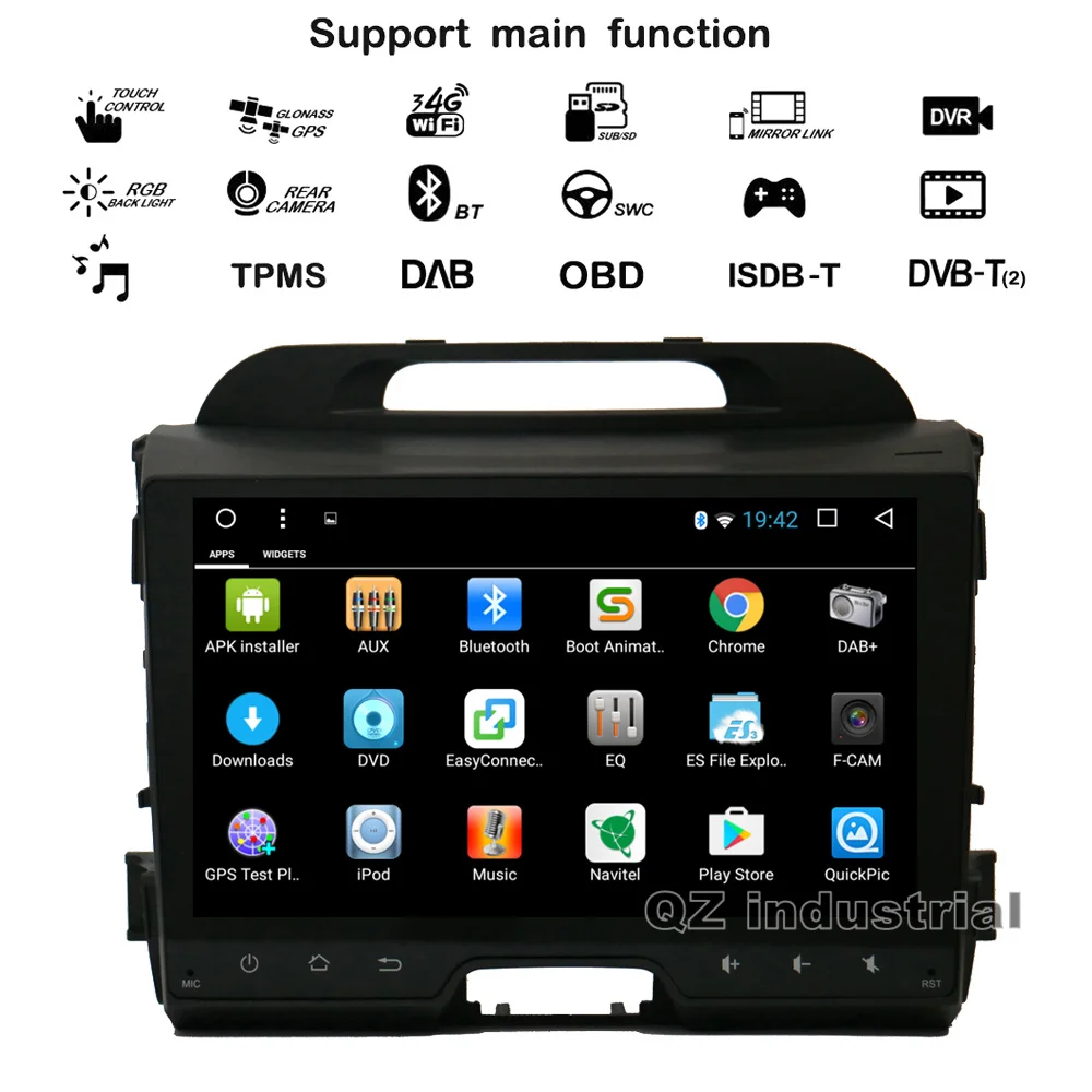 DVD плеер QZ для KIA Sportage 8 1 2015 HD 9 дюймов Android 2011 T8 GPS навигация RDS|player for car|car playerradio car player