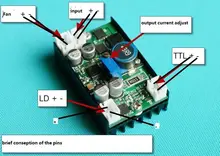 5A 12VDC Power Supply Driver for 445nm 450nm 3W-4.5W 405nm/445nm/450nm/520nm 3.5W NDB7A75 Blue Laser Diode LD with TTL