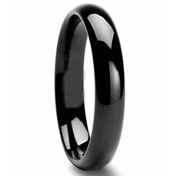 

6MM Black Tungsten Carbide Comfort Fit Wedding Band Ring High Polished Classy Domed Engagement Ring