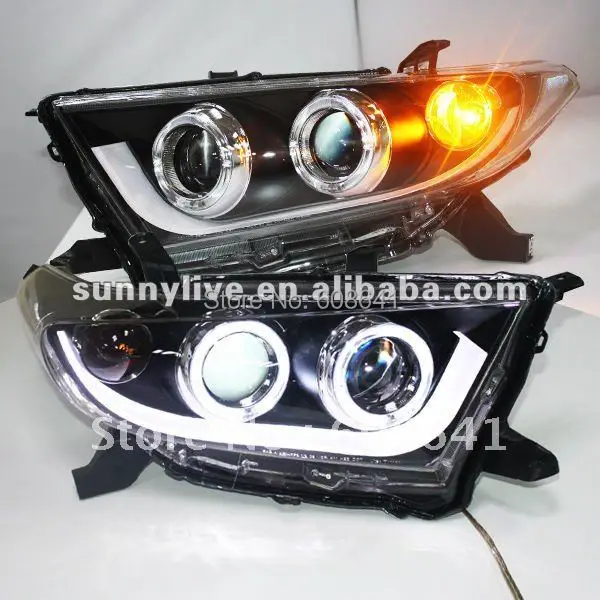 

Highlander Kluger LED Strip Headlight Angel Eyes For TOYOTA 2012-2013 year V1 Type