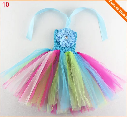 Разноцветные платья-пачки для маленьких девочек, 1 слой, фатиновые пачки ручной работы с 4 "пионами, цветы, Детские балетные пачки, 1 шт
