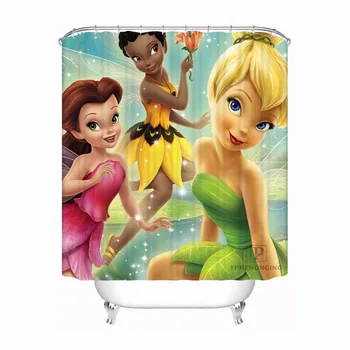 

Custom Thinker Bell Bathroom Acceptable Shower Curtain Polyester Fabric Bathroom Curtain #180320-01-204